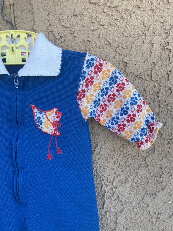 Vintage HealthTex Romper Pants Daisies Sunhat Sz … - image 5