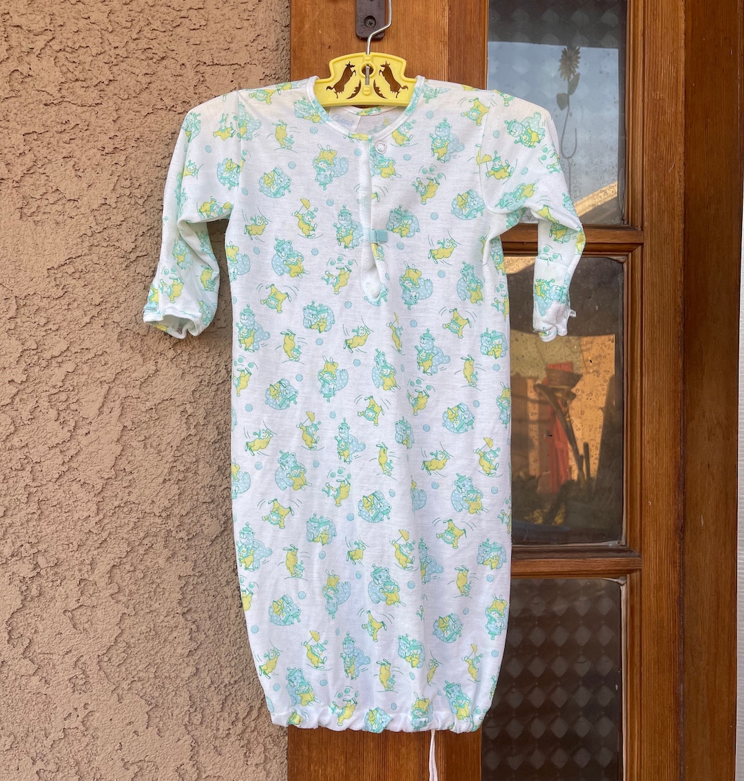 Vintage Carters Sleep Gown Layette Circus Bears Clown Etsy