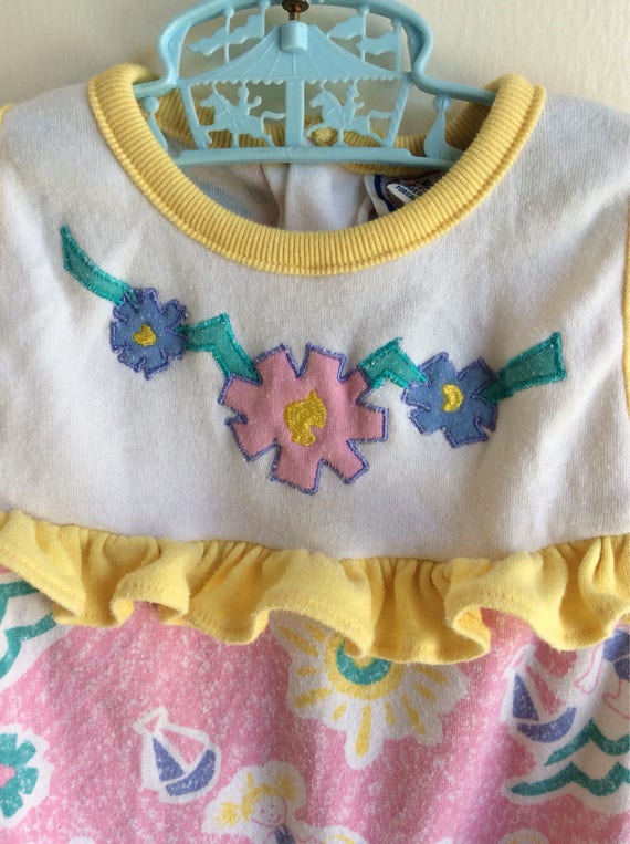 VTG Doe Spun Baby Girl Romper Sun Suit Summer Sz … - image 2