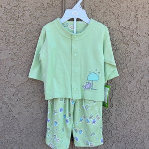 Vintage Carter’s Japanese Artist EMU NAMAE Frog  Set Sz 3/6M Embroidered Shirt Pants Set NEW