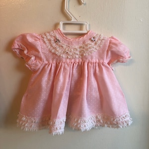 Vintage Dress Sears Infant Small Swissdots Sz 3/6M