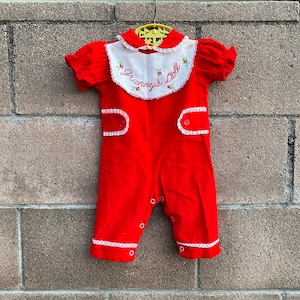 Vintage Granny’s Doll Romper Pants Corduroy Sz 0/3M
