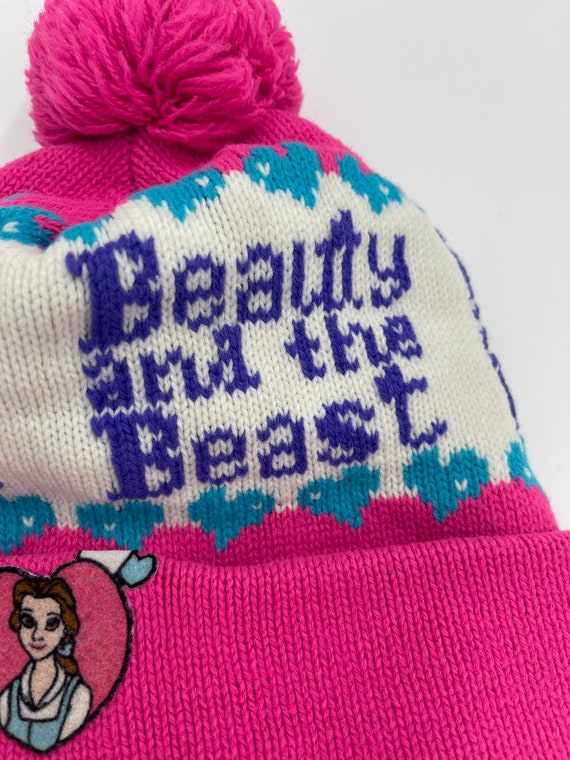 Vintage Disney Beauty And The Knit Beast Beanie W… - image 3