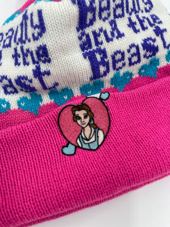 Vintage Disney Beauty And The Knit Beast Beanie W… - image 4
