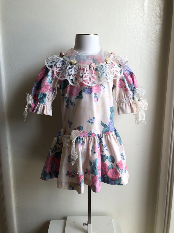 Vintage Sarah Too Dress Party Princess Floral Formal Sz 2/3T