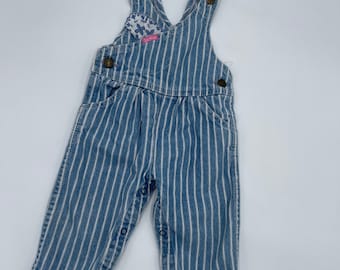 Vintage OshKosh B Gosh Overalls Stripped Sz 6/9M Handkerchief