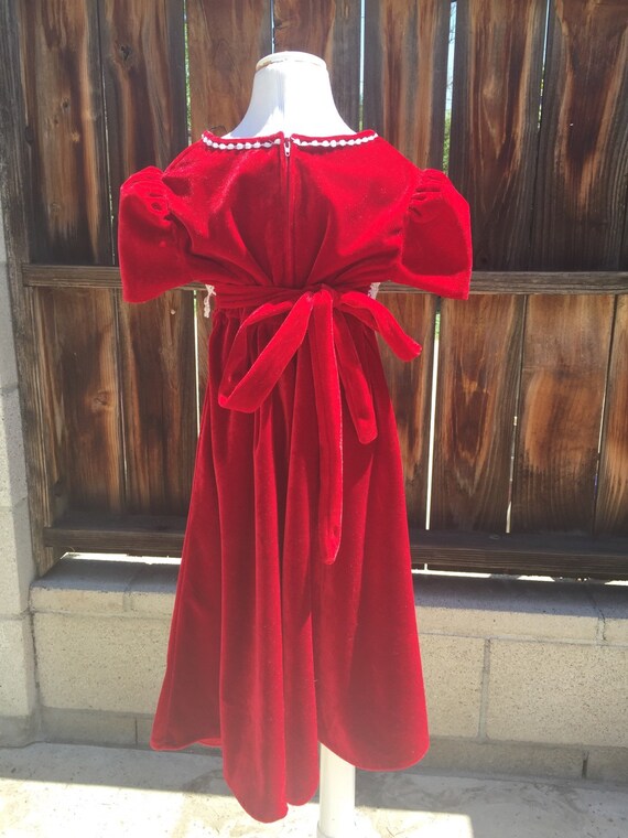 Bonnie Jean Red Velvet Holiday Christmas Dress Sz… - image 3