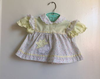 Floral Dress Sunny Girl Dresses VTG Baby Girl Dress Yellowe