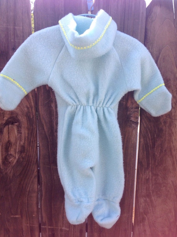 VTG Baby Hooded Sleeper Blue Duck Sz 0-9M Snow Su… - image 4