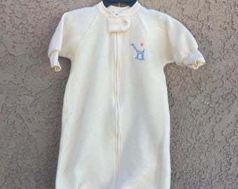 Vintage Carter’s Yellow Giraffe John Lennon Sleep Sack Bag Sleeper Sz 0/6M