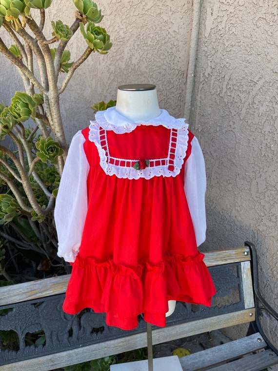 Bryan Baby Girl Dress Red Velvet Holiday Christmas