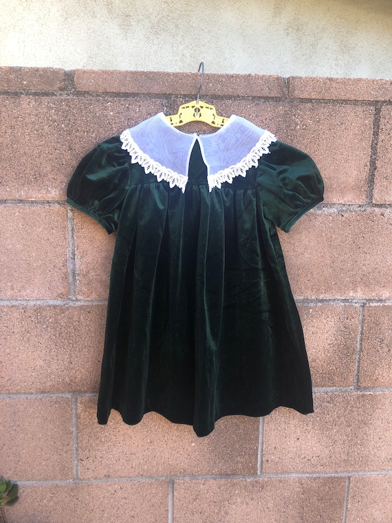 bonnie jean green velvet dress