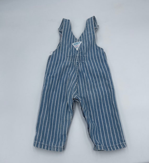 Vintage OshKosh B Gosh Overalls Stripped Sz 6/9M … - image 4