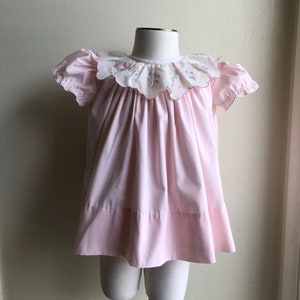 Vintage C. I. Castro & Co Dress Pink Embroidered Flowers Sz 6/9M