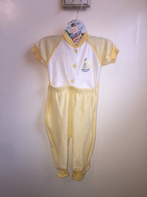 VTG Baby Terry Infant Newborn Sleeper Yellow Sail 