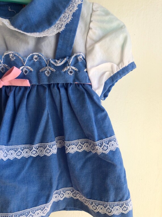 Vintage Fisher Price Baby Girl Dress Blue Lace Sz… - image 7