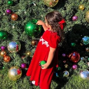white christmas dresses Bonnie Jean Santa Mesh Dress – S&D Kids