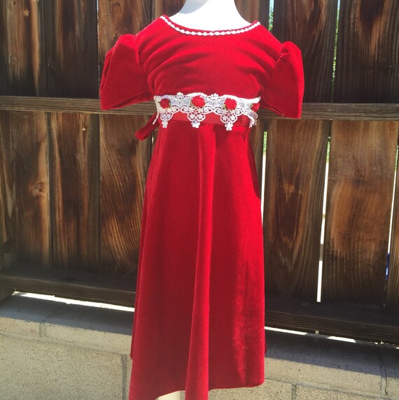 Bonnie Jean Red Velvet Holiday Christmas Dress Sz… - image 2