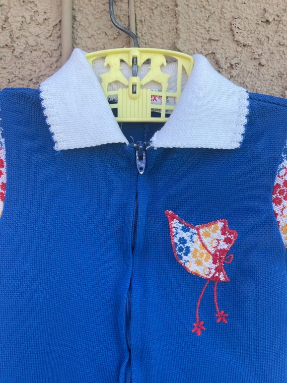 Vintage HealthTex Romper Pants Daisies Sunhat Sz … - image 2