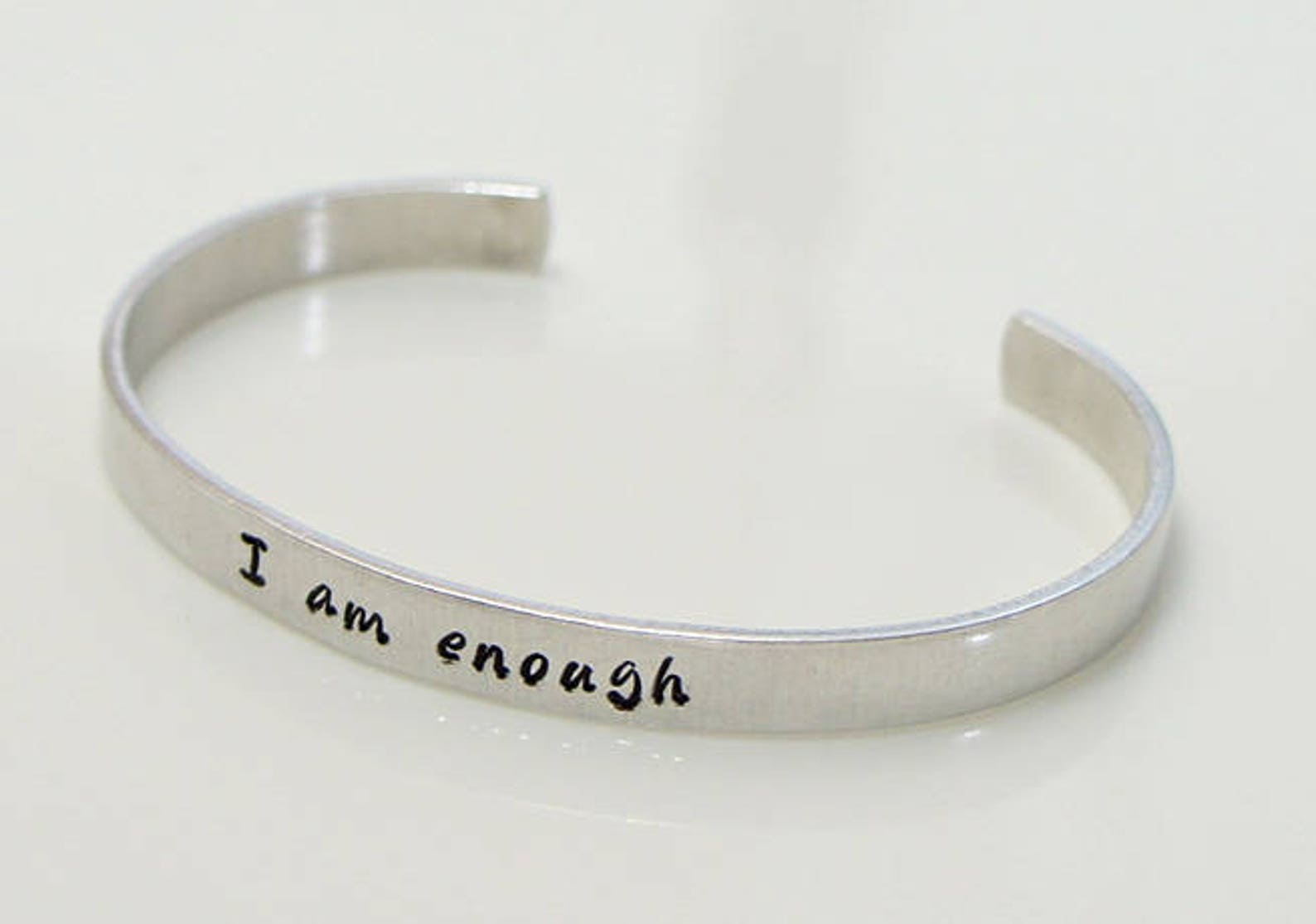 I am enough Bracelet. Custom Jewelry. Personalized Quote | Etsy