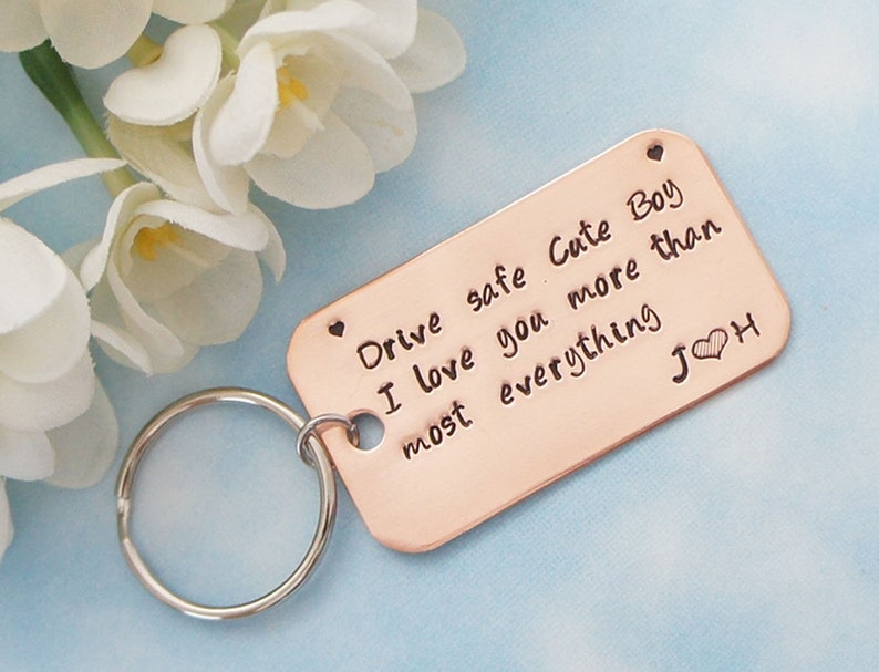 Drive Safe. I Love You More. Personalized Keychain. Hand Etsy