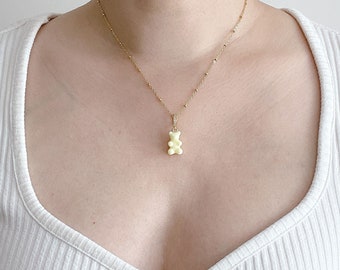 Teddy Bear Necklace. Gummy Bear Necklace. 90s Necklace. Y2K Necklace.