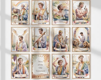 23 Men of the Old Testament Scripture Cards, Bible Character Study Deck, Printable Cards, Old Testament Study Cards, LDS FHE, Come Follow Me