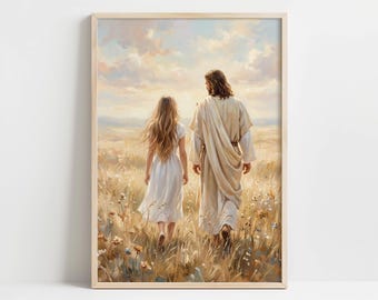Escena pastoral imprimible - Tema juvenil SUD 2026, Camina conmigo, Moisés 6:34, Arte "Camina conmigo", Paisaje espiritual cálido de verano 21