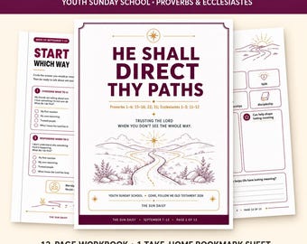 Come Follow Me Youth Workbook, He Shall Direct Thy Paths, LDS Sunday School Printable, Proverbs Ecclesiastes, September 7-13