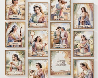 13 Women of the Old Testament Scripture Cards, Bible Character Study Deck, Printable Journaling Cards, Old Testament Study Cards, LDS, FHE
