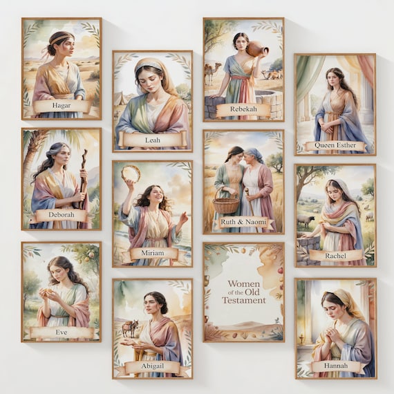13 Women of the Old Testament Scripture Cards, Bible Character Study Deck, Printable Journaling Cards, Old Testament Study Cards, LDS, FHE