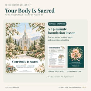 LDS Young Women Lesson Kit | Your Body Is Sacred | FSY Guide Discussion Kit for the Second 25-Minute Class | Digital Download