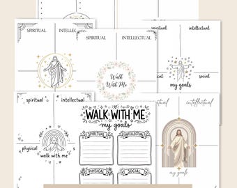 Set of 8 2026 LDS Youth Goal Sheet Theme Printable, Walk With Me, LDS Youth Guide Book, Young Women Goal Sheets, Primary Goals