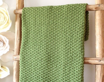 Moss Landing Blanket Knitting Pattern: Easy Beginner Knit (PDF)