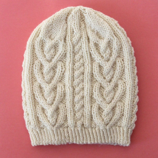 Twisted Love Heart Cable Knit Hat Pattern (PDF Download)