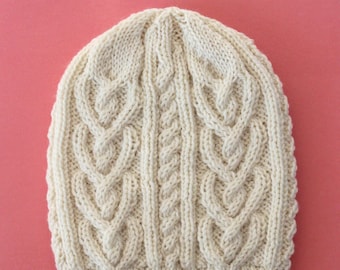 Twisted Love Heart Cable Knit Hat Pattern (PDF Download)