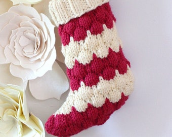 Bubble Christmas Stocking Knitting Pattern (PDF Download)