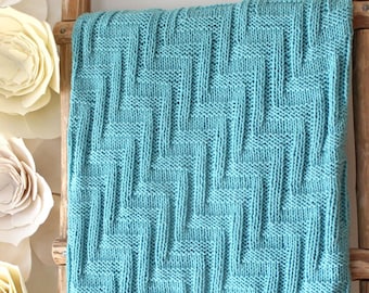 Zayante Zigzag Blanket Knitting Pattern in 5 Sizes - Easy for Beginners - Sizes Baby Blanket to Throw