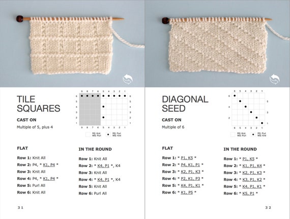 Knit Stitch Book 50 Knit Purl Patterns By Youtuber Studio Knit