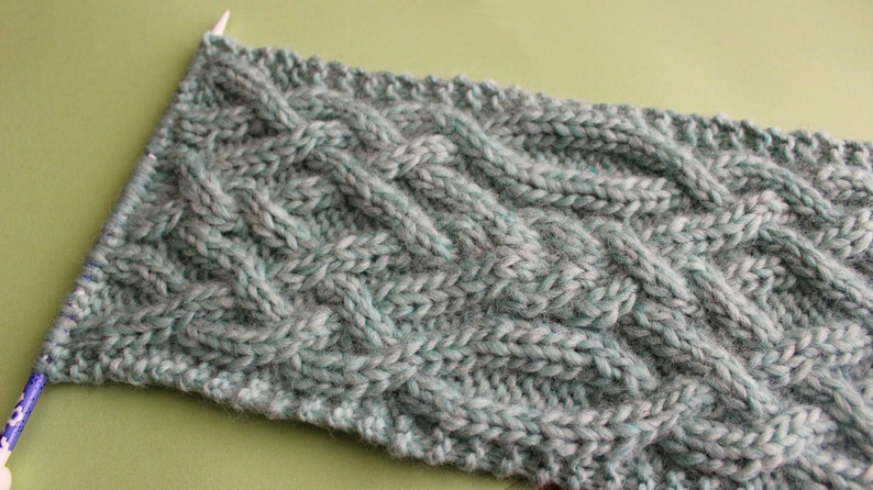 Fancy Celtic Cable Scarf Knitting Pattern PDF Download image 1