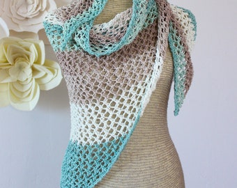 Offshore Mesh Shawl: Easy Lace Knitting Pattern (PDF Download)