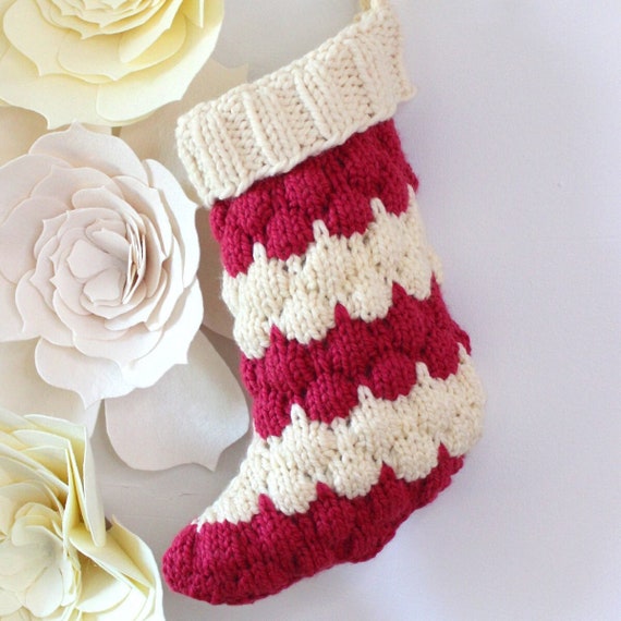 Bubble Christmas Stocking Knitting Pattern (PDF Download) Il_570xn