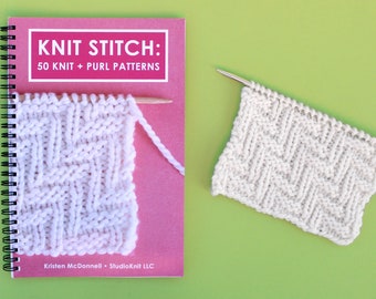 Knit Stitch Pattern Paperback Book for Beginning Knitters by Studio Knit - NEW Lay Flat Wire-O Binding with Author Autograph