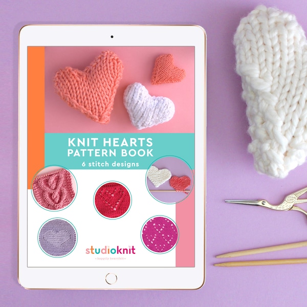 Knit Hearts Pattern Book - 6 Designs - PDF Download