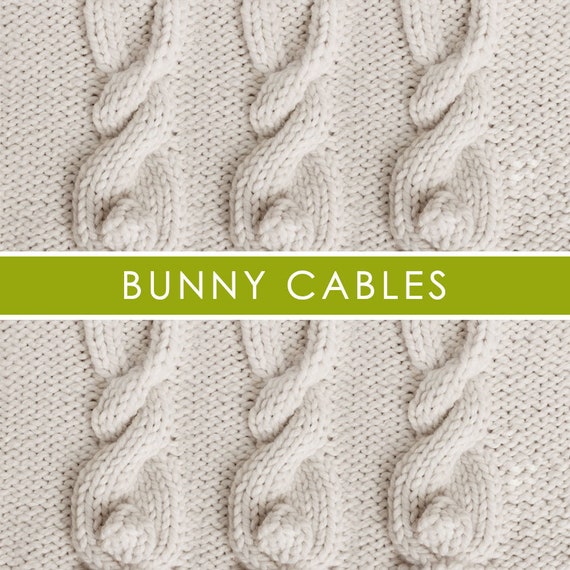 Bunny Cable Knitting Pattern PDF Download Il_570xn