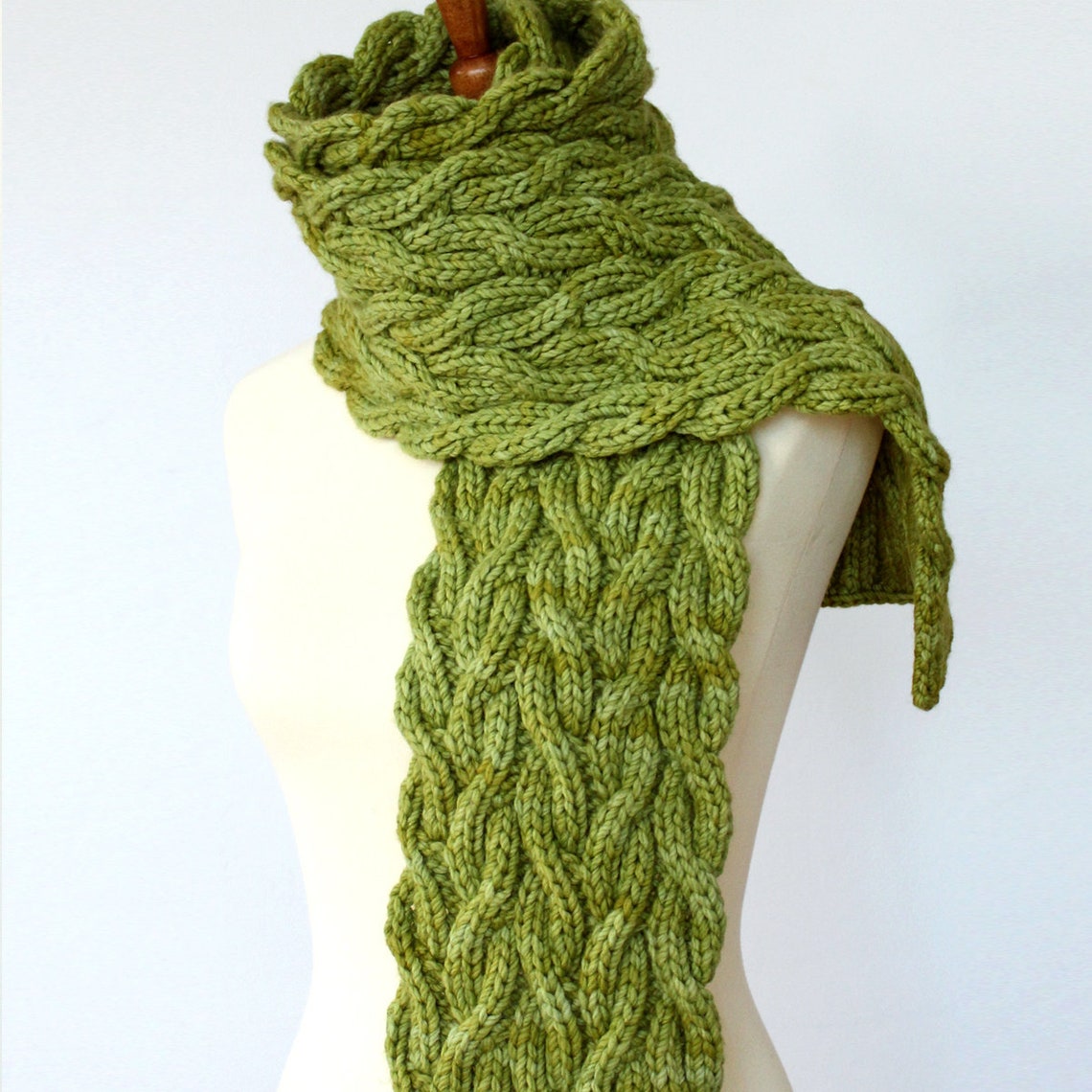 Meadow Vine Reversible Cable Scarf Knitting Pattern PDF - Etsy