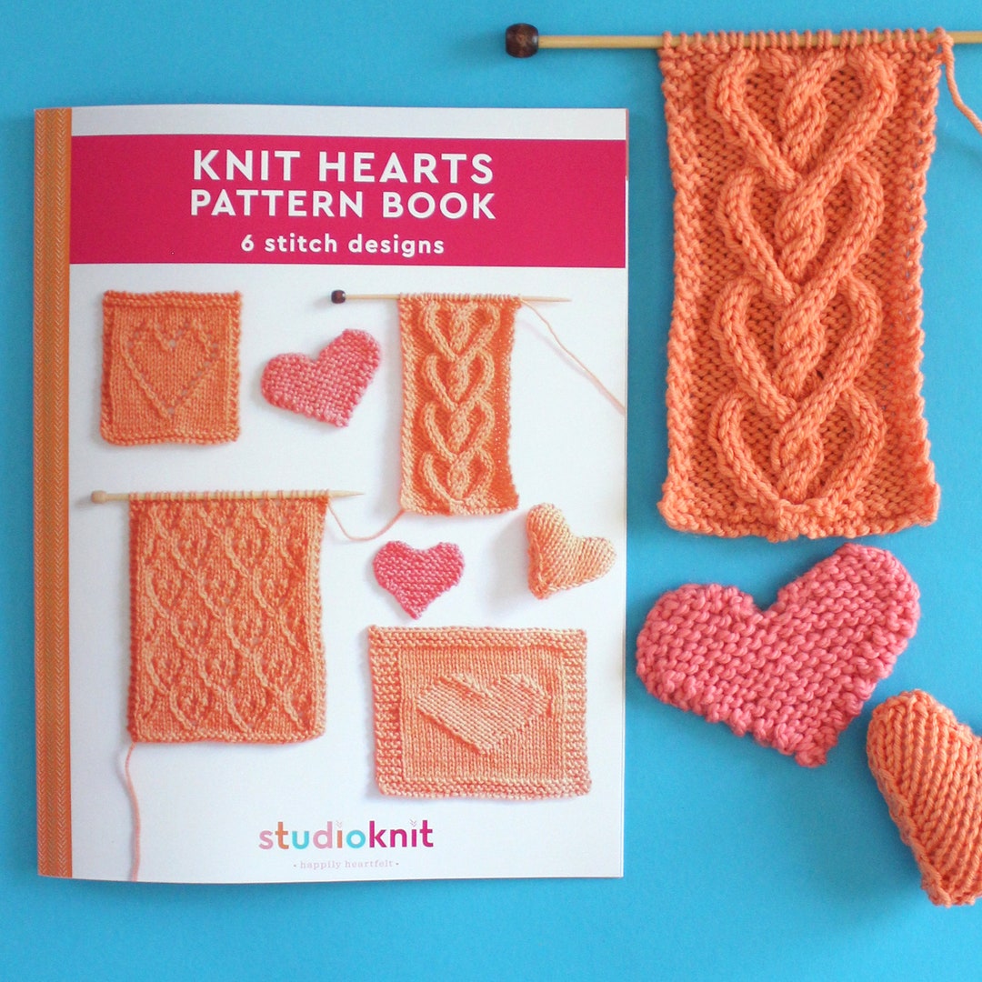 Knit Hearts Pattern Book Printed Paperback by Studio Knit Lay Flat