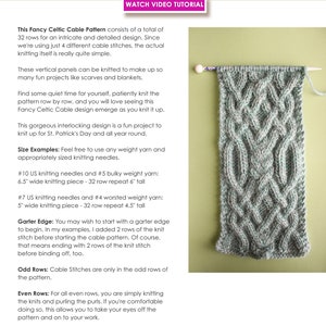 Fancy Celtic Cable Scarf Knitting Pattern PDF Download image 5