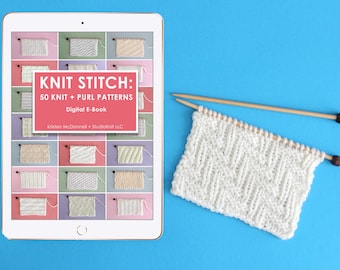 Knit Stitch Pattern E-Book for Beginning Knitters by YouTube's Studio Knit - PDF Download