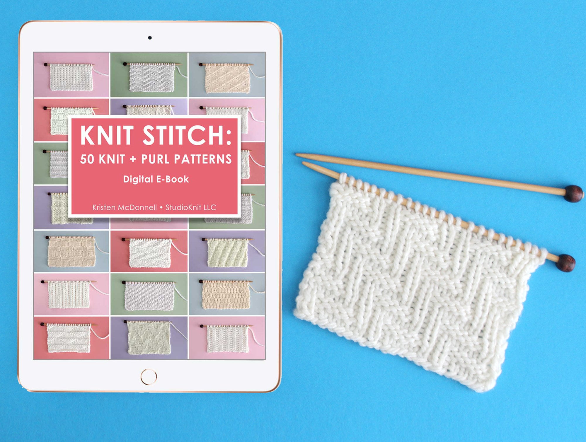 Knit Stitch Pattern E-book for Beginning Knitters by 's Studio Knit  PDF Download 